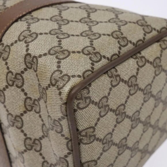 GUCCI GG Supreme Web Sherry Line Hand Bag PVC Beige Gold 39 02 007 Auth BA4056 - Picture 9 of 16